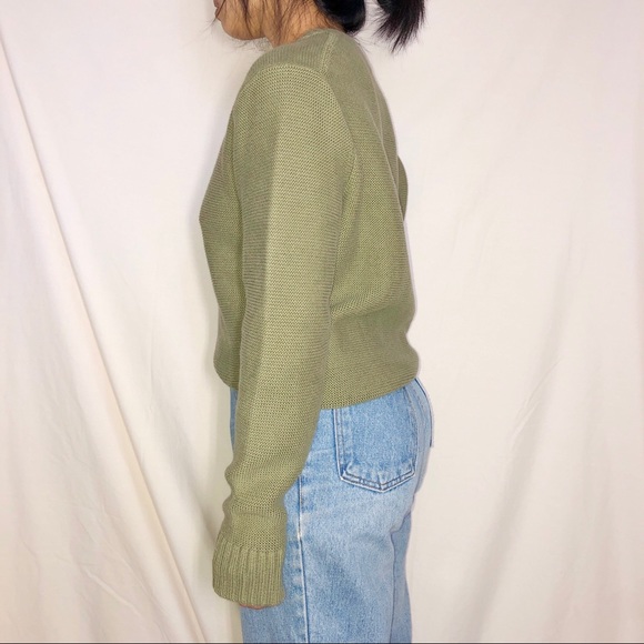 J Crew Organic Cotton Khaki Pullover Crewneck Knit - Picture 3 of 6